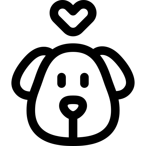 icone de chien donnant de l'amour